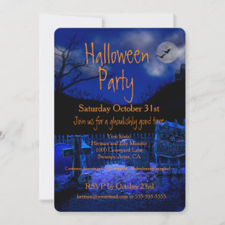 Spooky Graveyard Halloween-Party Einladungen