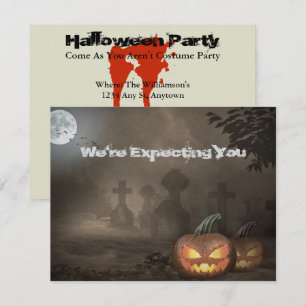 Spooky Graveyard Party lädt mit blutigem Text ein Einladung