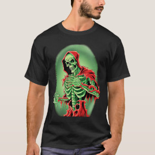 Spooky Green Skeleton Untot Death Occult Horror T-Shirt