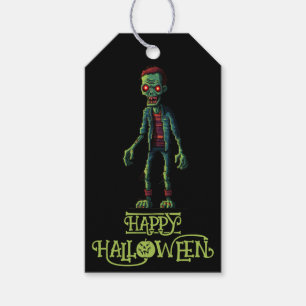 Spooky Green Zombie Black Kids Halloween-Party Geschenkanhänger