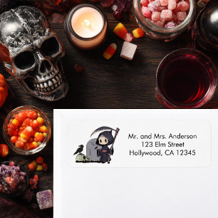 Spooky Grim Sensenmann Graveyard Crow Gothic Hallo