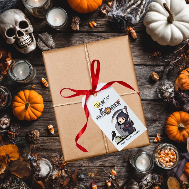 Spooky Grim Sensenmann Graveyard Crow Gothic Hallo Geschenkanhänger (Von Creator hochgeladen)