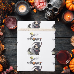 Spooky Grim Sensenmann Graveyard Crow Gothic Hallo Geschenkpapier