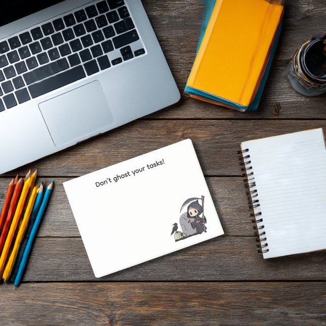 Spooky Grim Sensenmann Graveyard Crow Gothic Hallo Post-it Klebezettel (Von Creator hochgeladen)