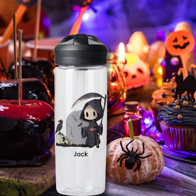 Spooky Grim Sensenmann Graveyard Crow Gothic Hallo Trinkflasche (Von Creator hochgeladen)