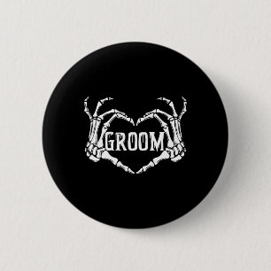 Spooky Groom Skeleton Hands Halloween Verlobung W Button