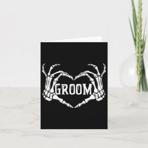 Spooky Groom Skeleton Hands Halloween Verlobung W Karte