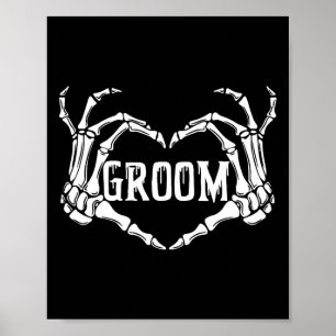 Spooky Groom Skeleton Hands Halloween Verlobung W Poster