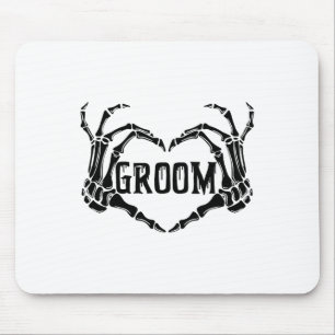 Spooky Groom Skeleton Hands Verlobung Wedding Hal Mousepad