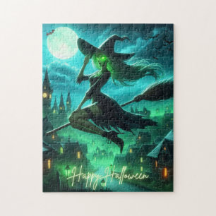 Spooky-grüne Aura Halloween-Hexe