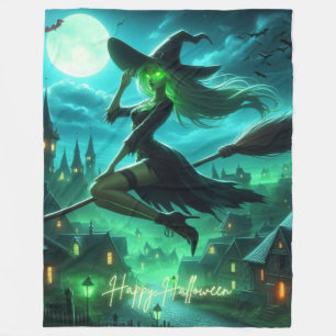 Spooky-grüne Aura Halloween-Hexe Fleecedecke