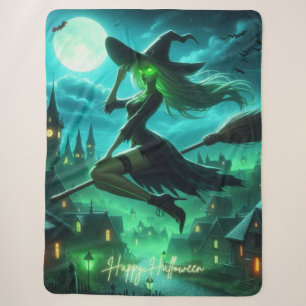 Spooky-grüne Aura Halloween-Hexe Sherpadecke