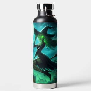Spooky-grüne Aura Halloween-Hexe Trinkflasche