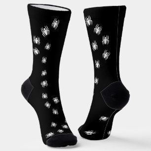 Spooky gruselige Schwarz-weiße Kriechspinnen Spaß Socken