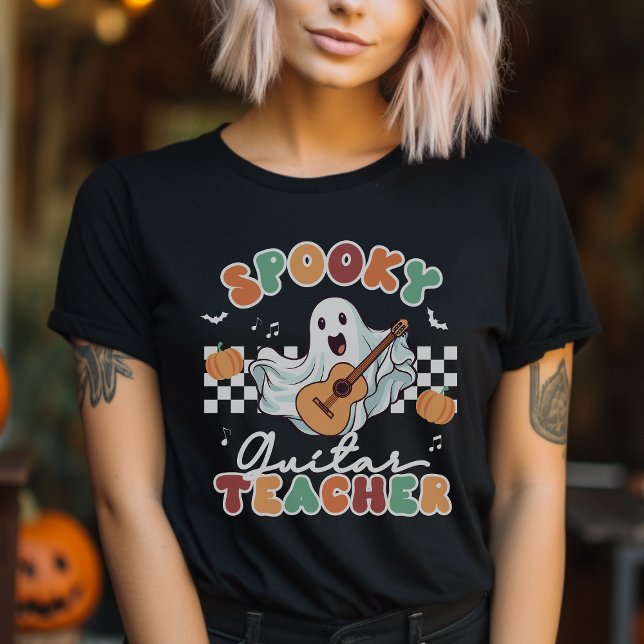 Spooky Guitar Teacher Halloween Music T - Shirt (Von Creator hochgeladen)