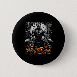 Spooky Gym Skeleton-Spuk Fitness Fun-halloween Button