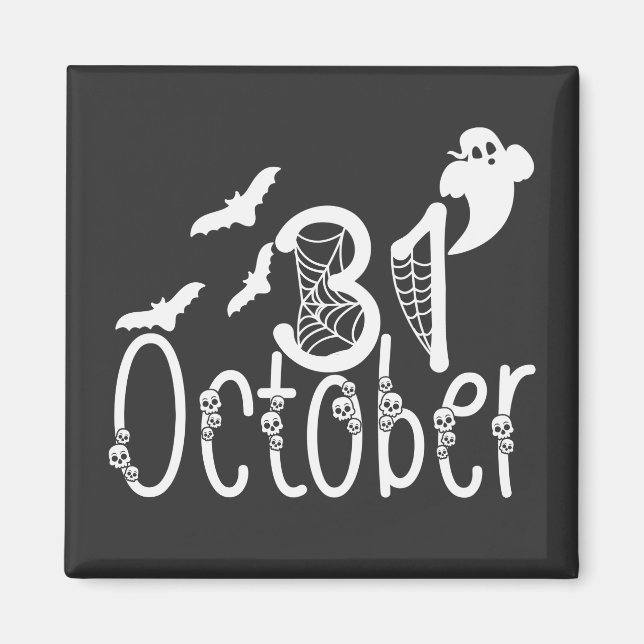 Spooky Halloween 31. Oktober Magnet (Vorne)