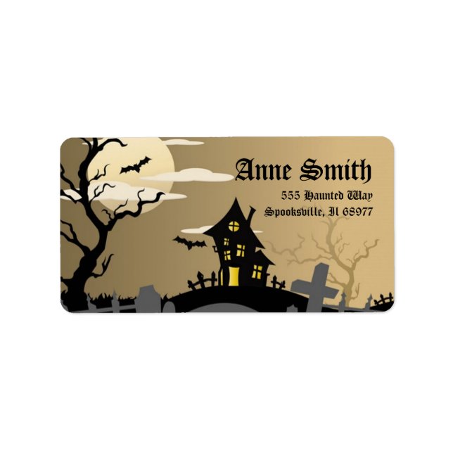 Spooky Halloween Address Labels Adressaufkleber (Vorne)
