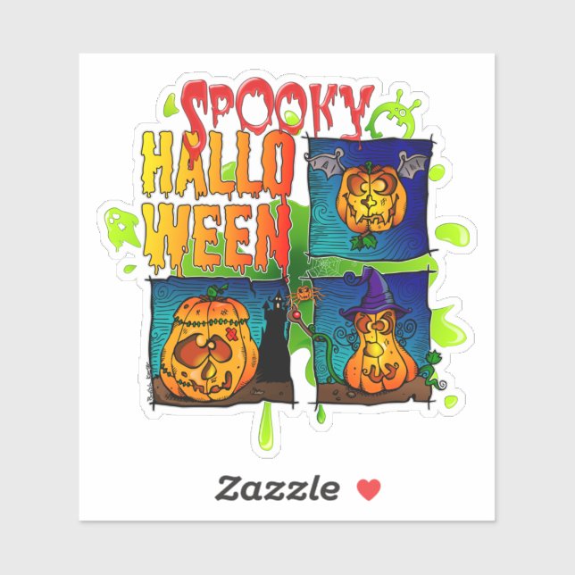 Spooky Halloween Aufkleber (Blatt)