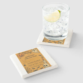 Spooky Halloween Bash Invite | Ghosts & Games Steinuntersetzer