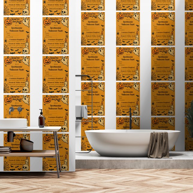 Spooky Halloween Bash Invite | Ghosts & Games Tapete (Badezimmer)