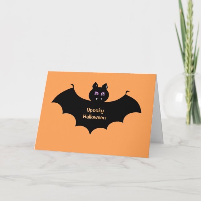 Spooky Halloween Bat Greetings Karte (Vorderseite)