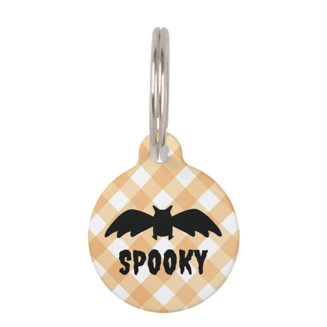Spooky Halloween Bat Haustiermarke (Vorderseite)