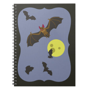 Spooky Halloween Bats Notizblock