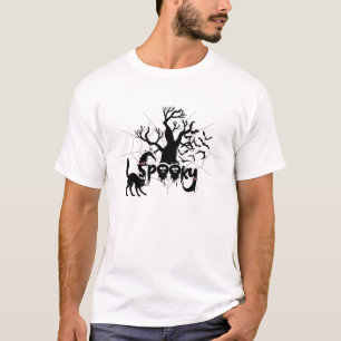 Spooky Halloween Black Cat & Hexenhut T-Shirt