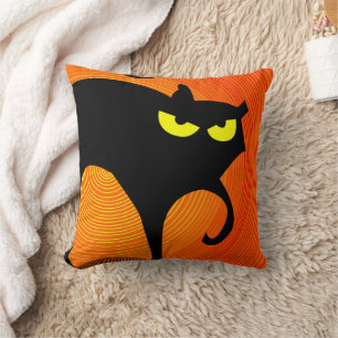 Spooky Halloween Black Cat Kissen