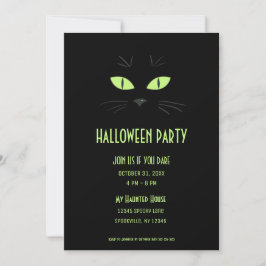 Spooky Halloween Black Cat Party Einladung