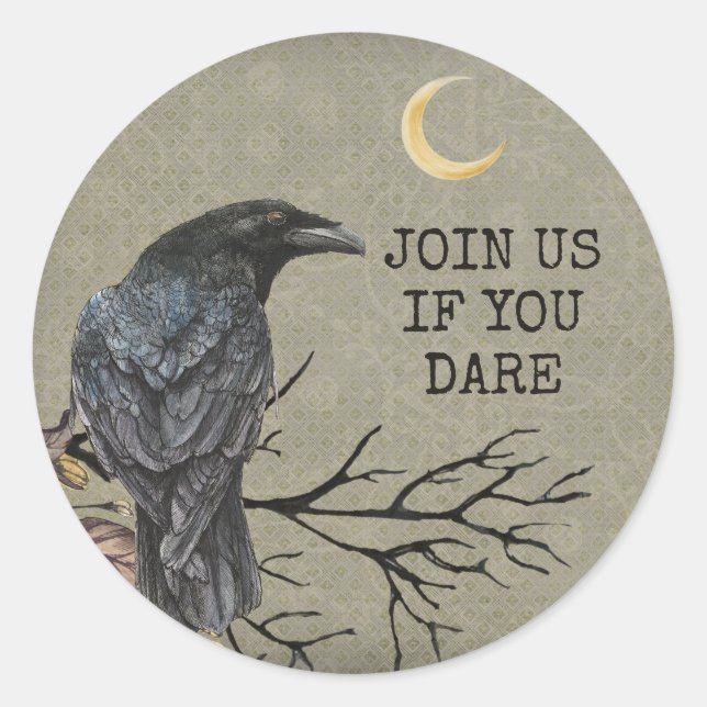 Spooky Halloween Black Raven Sticker (Vorderseite)
