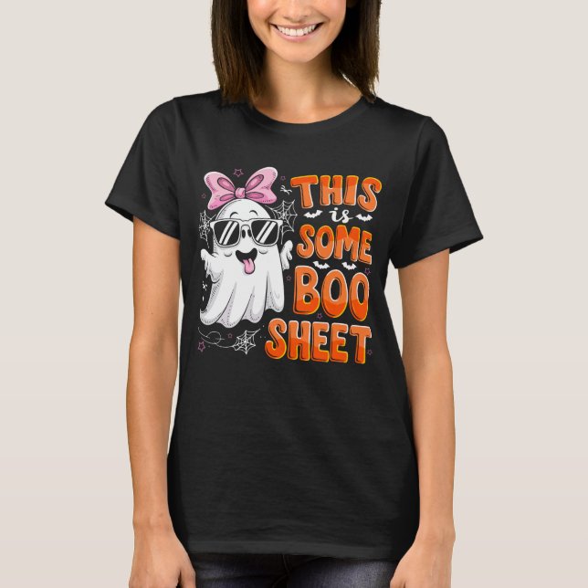 Spooky Halloween Boo Ghost Geschenktrick oder Beha T-Shirt (Vorderseite)