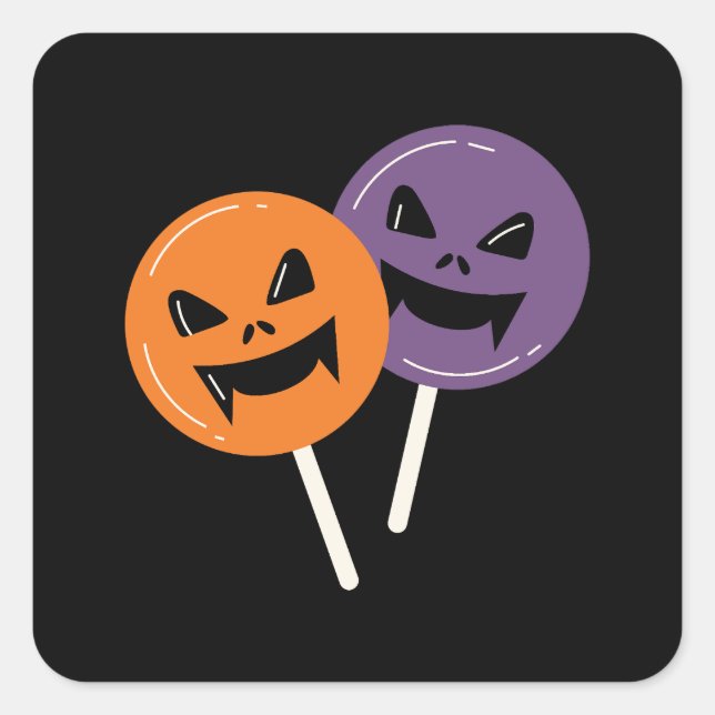 Spooky Halloween Candy Quadratischer Aufkleber (Vorderseite)