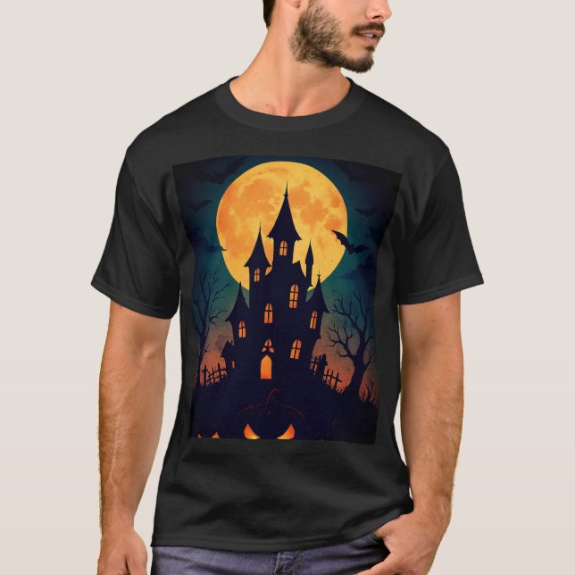 Spooky Halloween Castle T-Shirt (Vorderseite)
