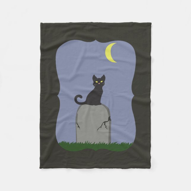 Spooky Halloween Cat Fleecedecke (Vorderseite)