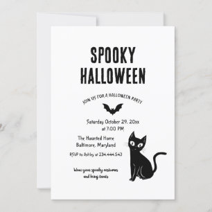 Spooky Halloween Cat Hexe Party Einladung
