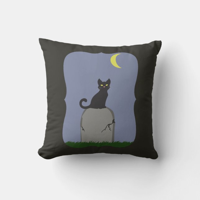 Spooky Halloween Cat Kissen (Vorderseite)