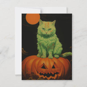 Spooky Halloween Cat Postkarte