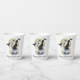 Spooky Halloween Cat Pumpkin Pappbecher