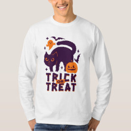 Spooky Halloween Cat T - Shirt
