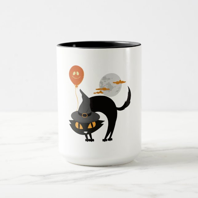 Spooky Halloween Cat Tasse (Zentrum)