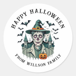 Spooky Halloween Classic Round Sticker