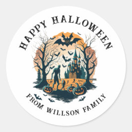 Spooky Halloween Classic Round Sticker