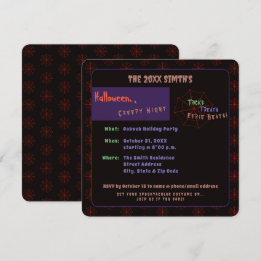 Spooky Halloween Cobweb Black Party Einladung