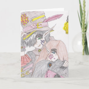 Spooky Halloween Colored Pencil Zeichnend Karte