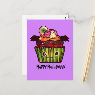 Spooky Halloween Cupcake Postkarte