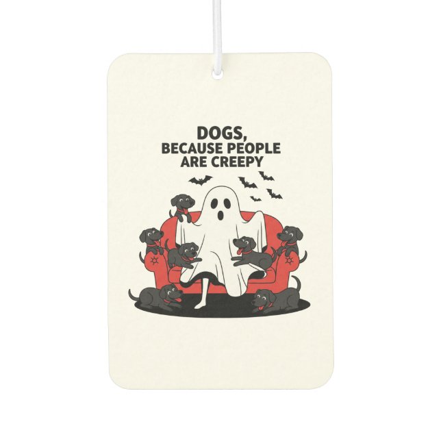 Spooky Halloween Dog Spooky Ghost 23 Autolufterfrischer (Vorderseite)
