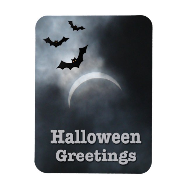 Spooky Halloween Eclipse Greetings Magnet (Vertikal)