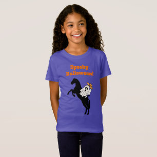 Spooky Halloween ein Pferd wirft ein Gespenst ab T-Shirt
